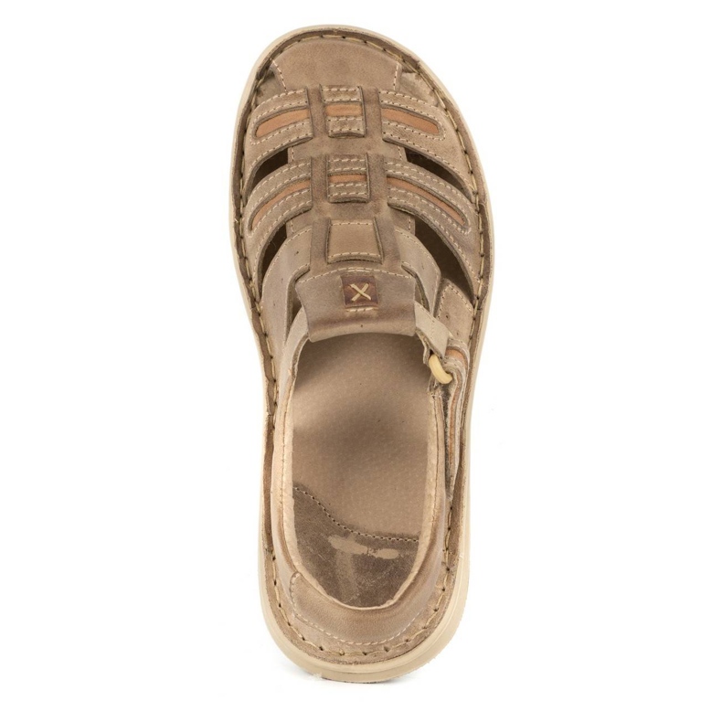 Olivier Sandali estivi da uomo in pelle 230MA beige 5