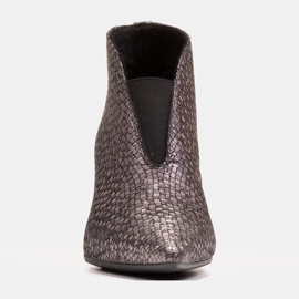 Marco Shoes 1460B stivaletti slim in pelle grigia con tomaia in gomma grigio 1