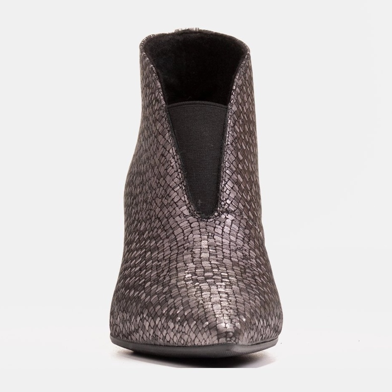 Marco Shoes 1460B stivaletti slim in pelle grigia con tomaia in gomma grigio 1