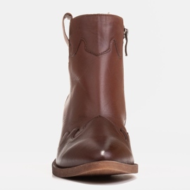 Marco Shoes Stivali da cowboy marroni in pelle a grana naturale senza isolamento marrone 1