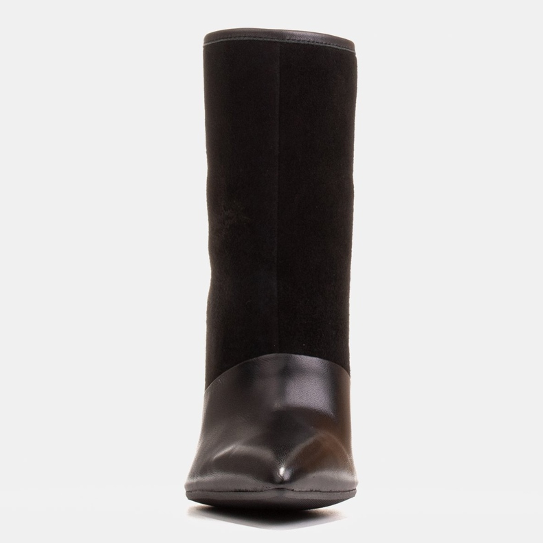 Marco Shoes Stivali da donna con tacco alto in una combinazione di pelle e camoscio nero 1