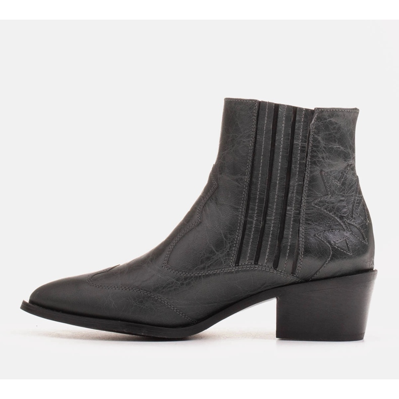 Marco Shoes Stivali da cowboy grigi in pelle fiore senza isolamento grigio 1