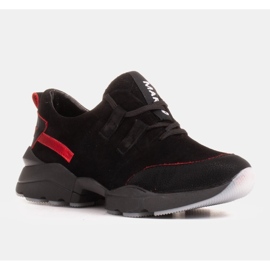 Marco Shoes Sneakers sportive realizzate in pelle scamosciata naturale di alta qualità nero 1