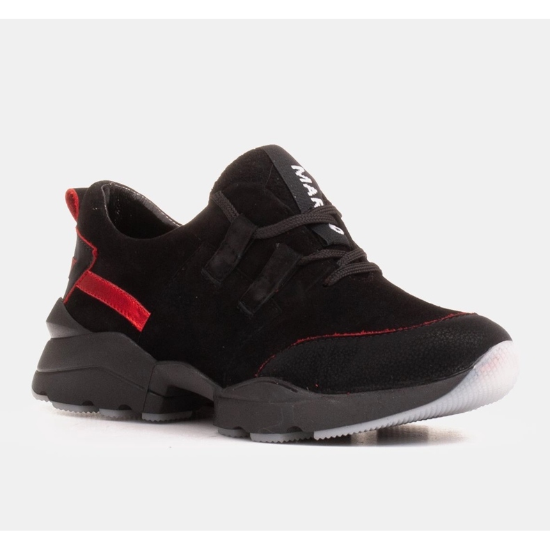 Marco Shoes Sneakers sportive realizzate in pelle scamosciata naturale di alta qualità nero 1