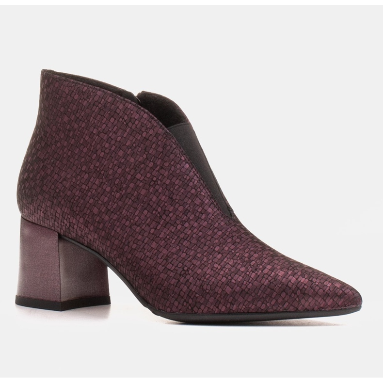 Marco Shoes Stivaletti bordeaux snelli 1779B in pelle con tomaia in gomma rosso multicolore 1