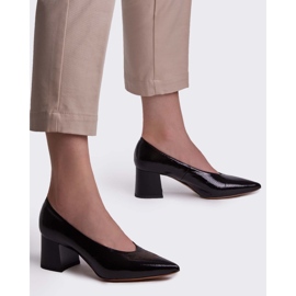 Marco Shoes Eleganti décolleté nere da donna in lacca nero 2