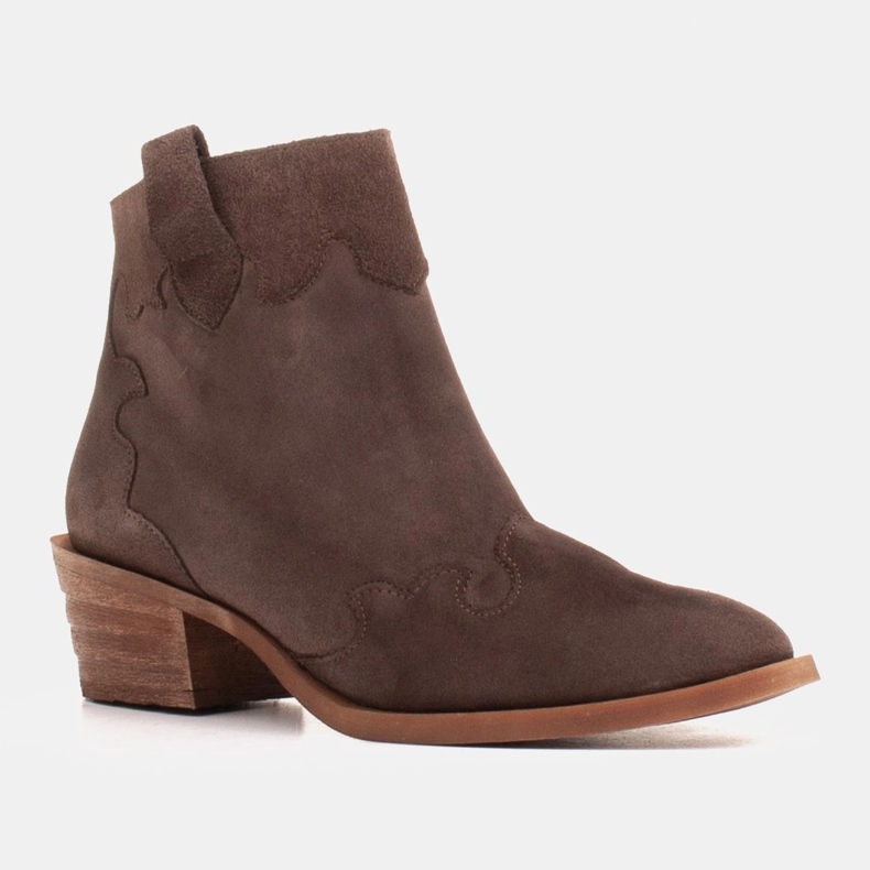 Marco Shoes Stivali da cowboy marroni realizzati in vera pelle di camoscio senza isolamento marrone 1