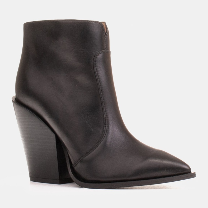Marco Shoes Stivali da cowboy da donna in pelle naturale nero 1