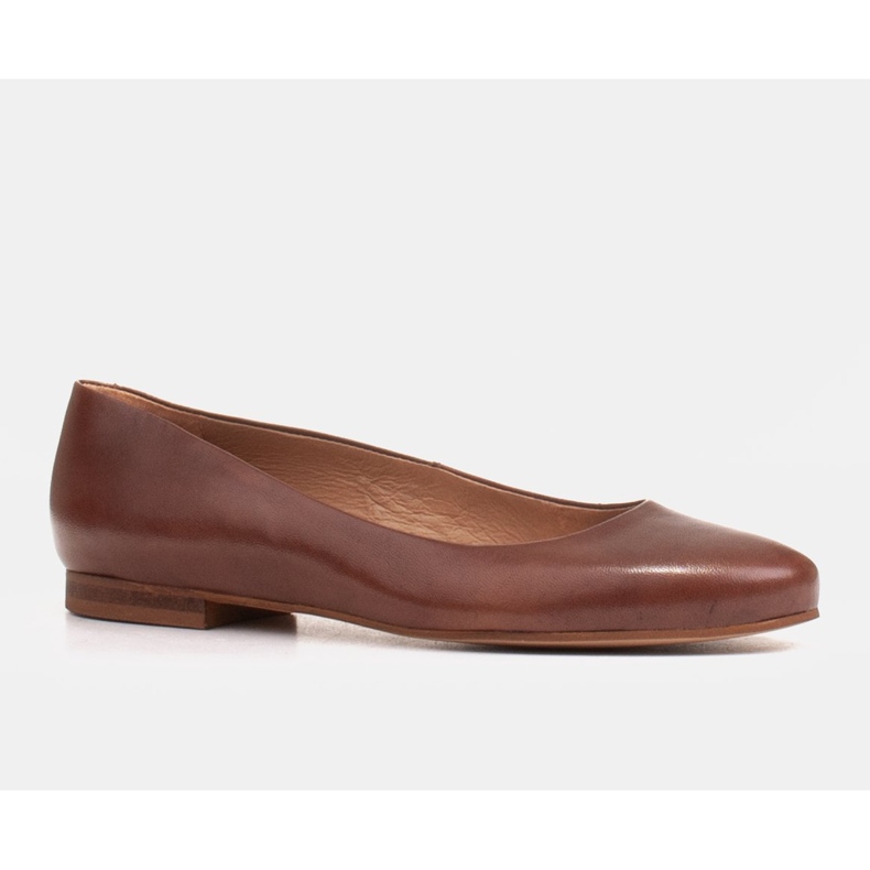 Marco Shoes Ballerine in pelle fiore marrone, lucidate a mano 1