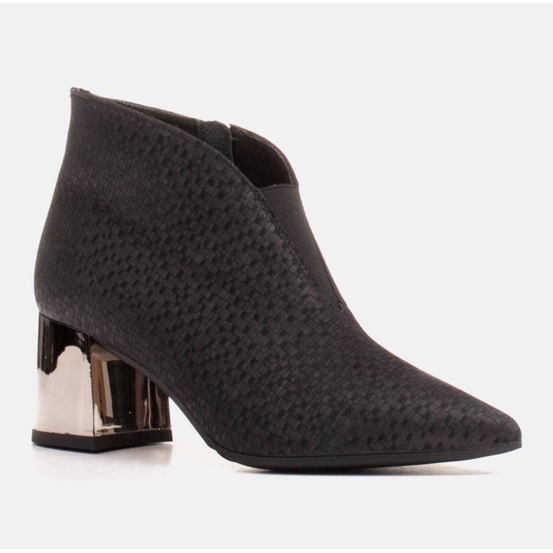 Marco Shoes Stivali slanciati con tomaia in gomma e tacco metallico nero 2