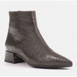 Marco Shoes Stivali sottili con pelle interessante a tema animale verde 1
