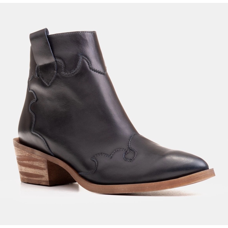 Marco Shoes Stivali blu scuro realizzati in pelle a grana naturale 2