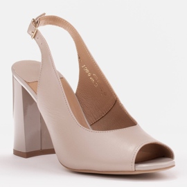 Marco Shoes Sandali da donna con tacco alto beige 1