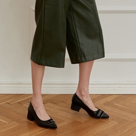 Marco Shoes Décolleté nere con tacco basso, decorazione con getti nero 1