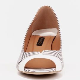 Marco Shoes Décolleté con parte anteriore aperta, tacco cromato d'argento 1