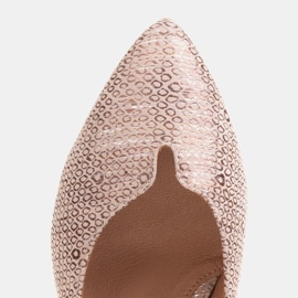 Marco Shoes Comode décolleté in rame con tacco metallico d'oro 1