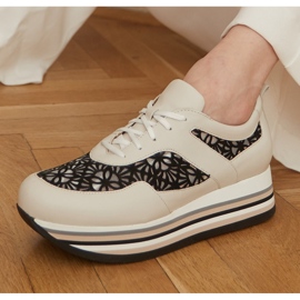 Marco Shoes Sneakers su suola spessa con rete traspirante bianco 1