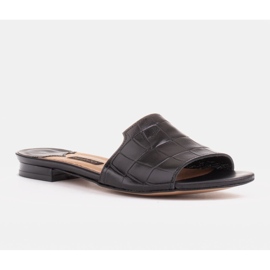 Marco Shoes Eleganti pantofole in pelle nera da donna nero 1