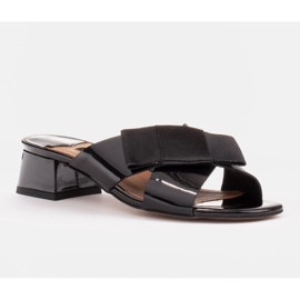 Marco Shoes Eleganti ciabatte da donna con fiocco nero 1