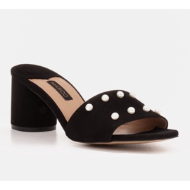 Marco Shoes Pantofole da donna Marco in camoscio naturale nero 1