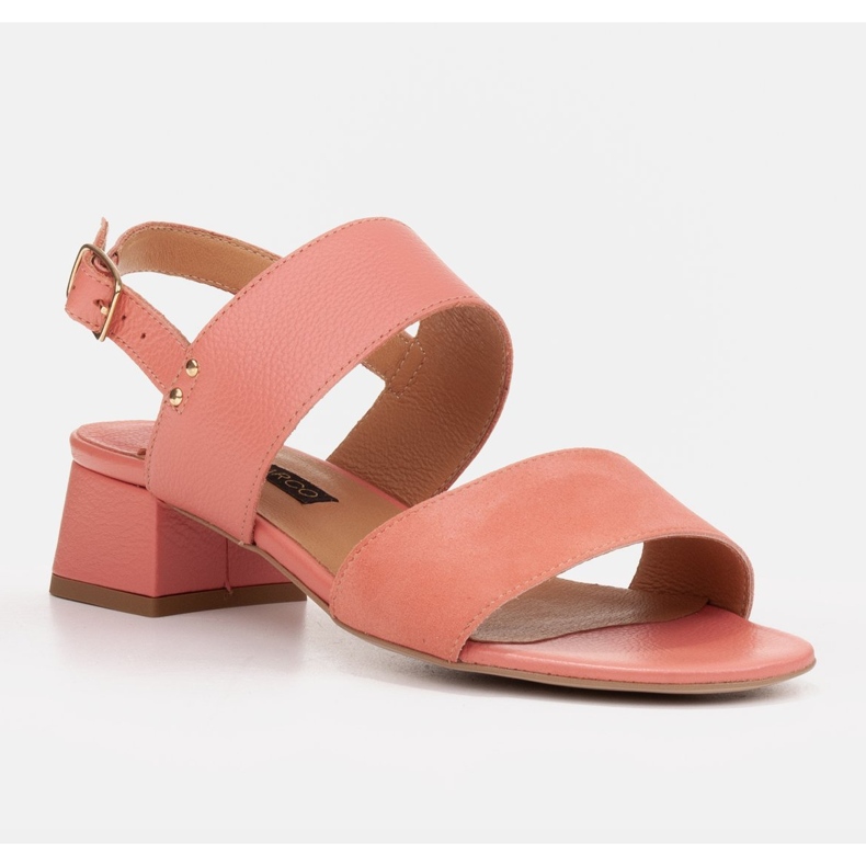 Marco Shoes Sandali Cinta con tacco rivestito in pelle rosa 1