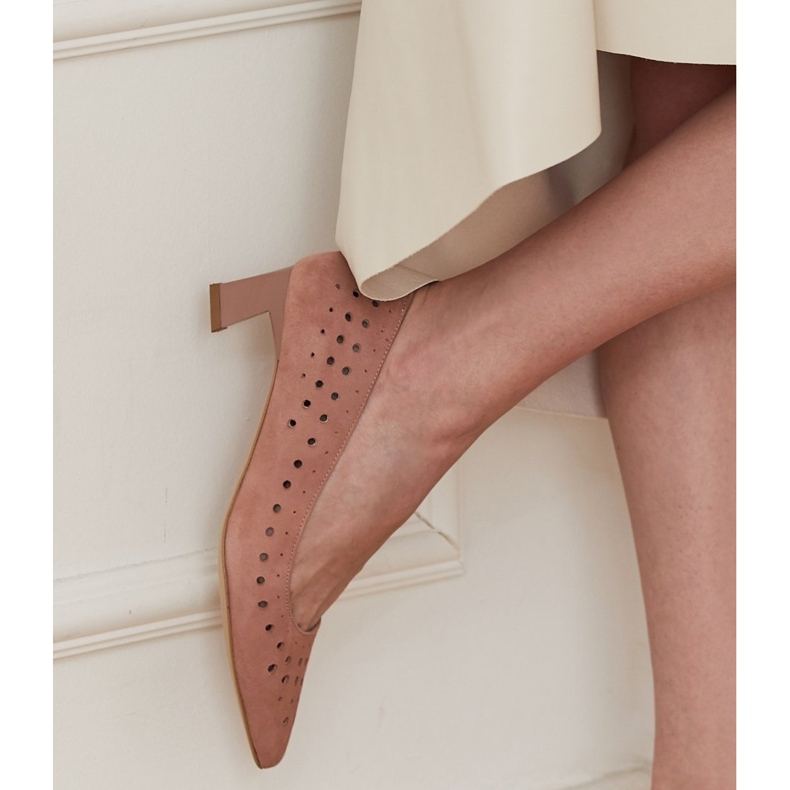 Marco Shoes Décolleté da donna con perforazione interessante rosa 1