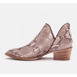 Marco Shoes Stivali in pelle naturale con taglio a V beige marrone 2
