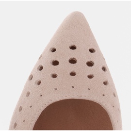 Marco Shoes Stiletti in camoscio naturale con perforazione decorativa beige 8