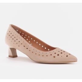 Marco Shoes Décolleté da donna con perforazione interessante beige 1