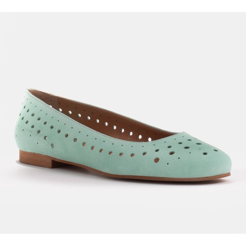 Marco Shoes Ballerine da donna con perforazione sulla tomaia verde 1