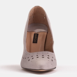 Marco Shoes Stiletti in camoscio naturale con perforazione decorativa grigio 1