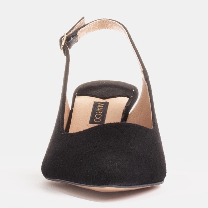 Marco Shoes Décolleté in delicato camoscio con cinturino nero 1