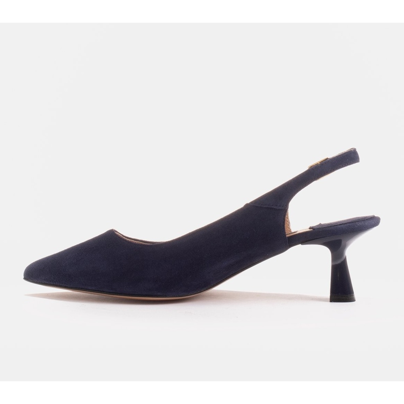 Marco Shoes Décolleté in delicato camoscio con cinturino blu navy 1