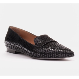 Marco Shoes Ballerine in pelle scamosciata di serpente nero 1