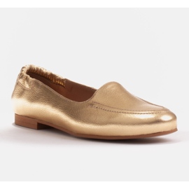 Marco Shoes Ballerine da donna con elastico nella tomaia d'oro 1