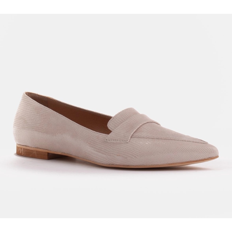 Marco Shoes Ballerine in pelle scamosciata di serpente beige 1