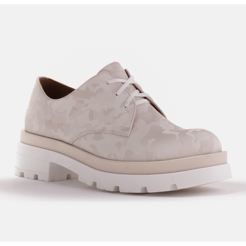 Marco Shoes Scarpe in pelle mimetica con suola spessa beige 1