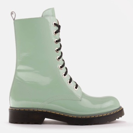 Marco Shoes Stivaletti alti, stivali legati su una suola traslucida verde 1