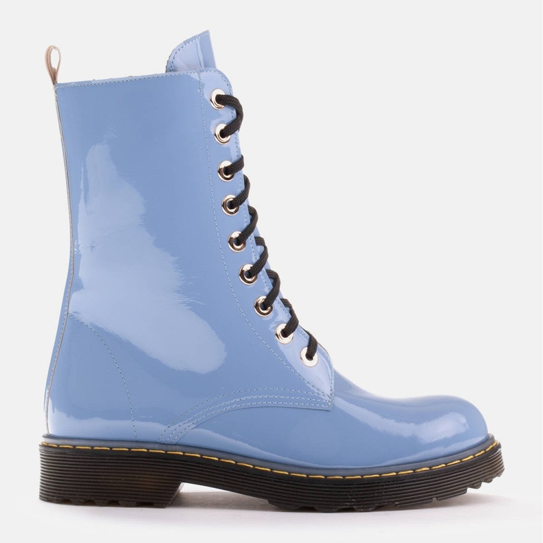 Marco Shoes Stivaletti alti, stivali legati su una suola traslucida blu 1