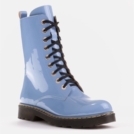 Marco Shoes Stivaletti alti, stivali legati su una suola traslucida blu 2