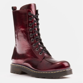 Marco Shoes Stivaletti alti, stivali legati su una suola traslucida rosso 2