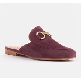 Marco Shoes Pantofole da donna in camoscio con ornamento rosso multicolore 2