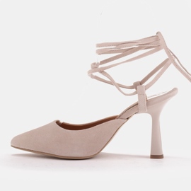 Marco Shoes Décolleté annodate intorno alla caviglia beige 1