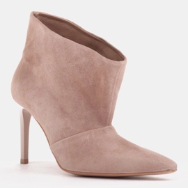 Marco Shoes Spille in pelle con una parte anteriore estesa beige 1