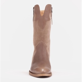 Marco Shoes Stivali texani Clara con cuciture decorative beige 1