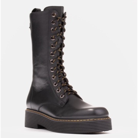Marco Shoes Stivaletti Francess stringati con suola spessa nero 1