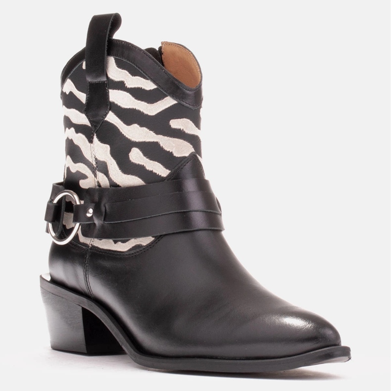 Marco Shoes Stivali texani Kaja con cintura decorativa nero 1