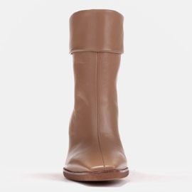 Marco Shoes Eleganti stivali Loren con collo fasciato beige 1