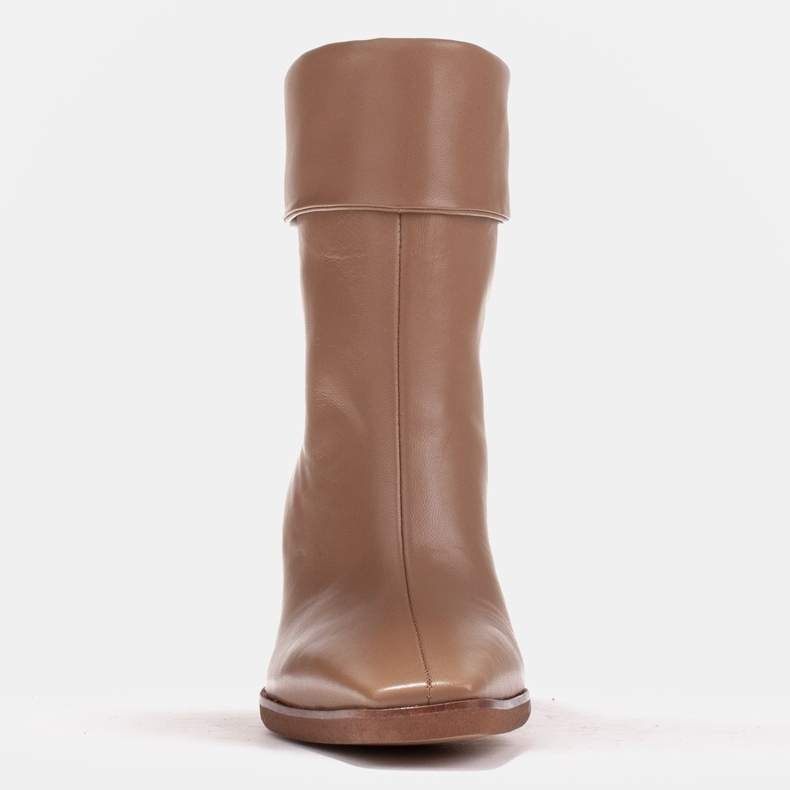 Marco Shoes Eleganti stivali Loren con collo fasciato beige 1