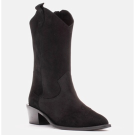 Marco Shoes Stivali da cowboy neri in pelle scamosciata naturale nero 1